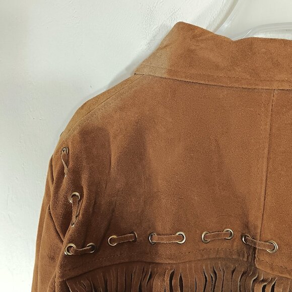 Genuine Leather Suede Fringe Jacket Womens XXL Terra Cotta Vtg Western Cowgirl - Picture 6 of 7